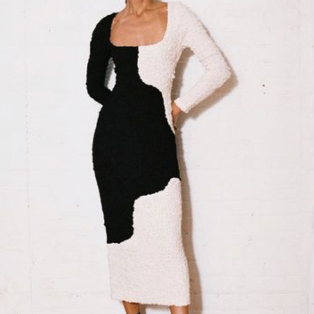 Mara Hoffman Black and White Popcorn Dress XXS